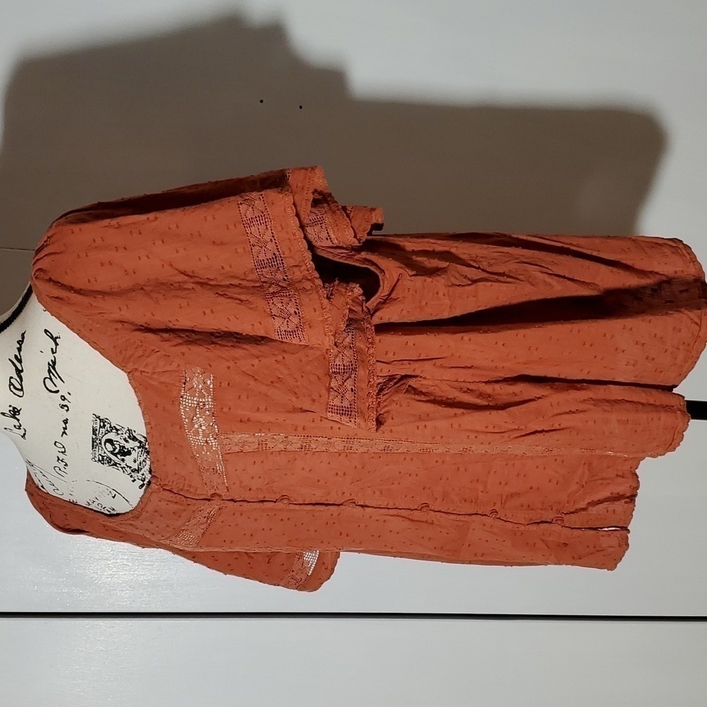 Old Navy| Womens Burnt Orange Flutter Sleeve Peplum Top Boho Sz.XXL